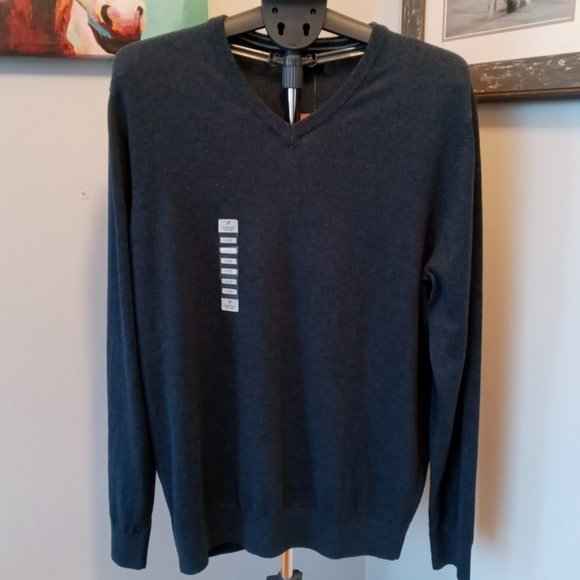 Denver Hayes navy v-neck sweater Size Large NWT - Picture 1 of 7
